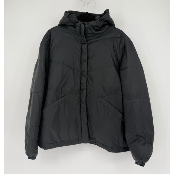 Madewell Jackets & Blazers - Madewell Womens Black Hooded Puffer Jacket Chevron Quilted Coat XL MA301 FA20
